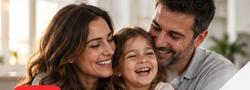 Família reunida em um momento de cuidado